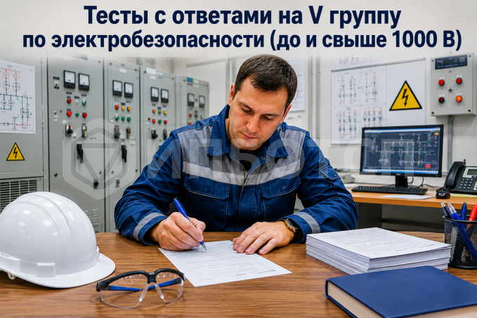 Тесты с ответами на V группу по электробезопасности (до и свыше 1000 В)